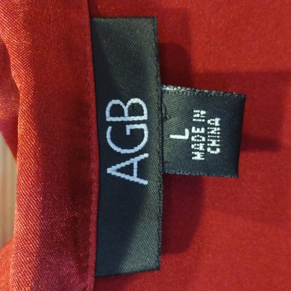 ❤️Vintage AGB Crimson Red Satin Stretchy Top - Picture 2 of 9